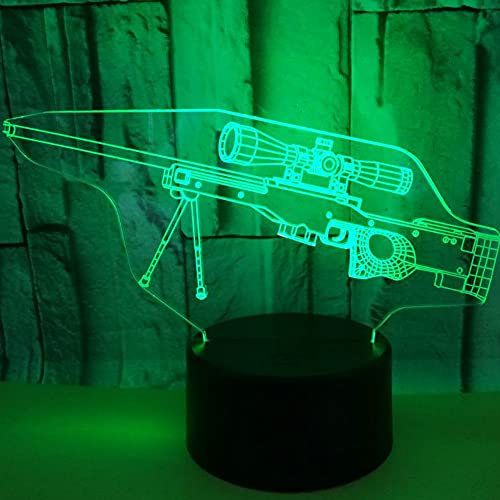 Jinson well 3D pistole gewehr gun led Lampe optische Illusion Nachtlicht 7 Farbwechsel Touch Switch Tisch Schreibtisch Dekoration Lampen mit Acryl USB Spielzeug