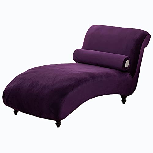 CLGTY Samt Chaiselongue Sofabezug Ohne Armlehne, Ultra Weich Innen Sofabezug Stretch Anti-Rutsch Sofahusse Für Wohnzimmer-lila-Einheitsgröße