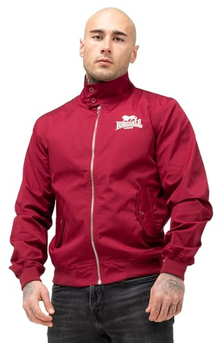 Lonsdale Herren-Bomberjacke, Freizeitjacke aus Baumwollmischung | Stehkragen,lange Ärmel mit gerippten Bündchen,schmale Passform mit Reißverschluss vorne,ideal für Reisen,Freizeit &den Alltag