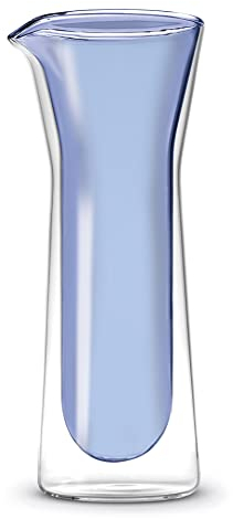 WD LIFESTYLE Brocca a doppia parete in vetro borosilicato. Capacità: 0,9 litri. Colore parete interna: blu
