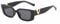 TECH-LINE-DIRECT FASHION ACCESSORIES Small Rectangle Sunglasses Women Retro Glasses Vintage Square Eyewear Wide Frame Sunglasses (Black Frame + Black Lens)
