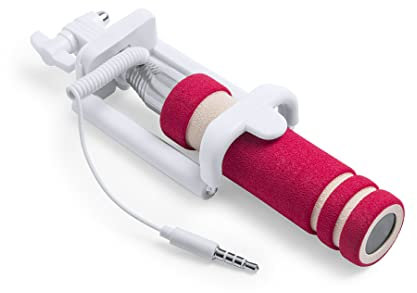 eBuyGB Universal Extendable Handheld Monopod Phone Holder Rotating Selfie Stick (Red)