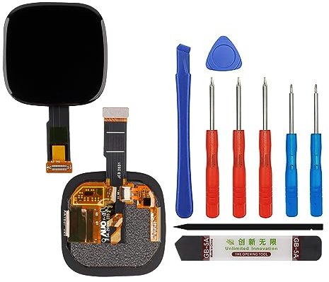 Duotipa LCD-Display Touchscreen Digitizer Montage Ersatz für Fitbit Versa 3 FB511/Fitbit Sense FB512 Uhr mit technischem Reparaturwerkzeug-Set, schwarz.