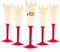 Lot de 100 Flutes Champagne Plastique Lavable et Réutilisable 14cl - Verre Plastique 100% Recyclable, Grande Stabilité, Rigidité Design Élégant - Parfait pour Anniversaire, Mariage (Rouge)