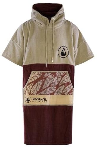WAVE HAWAII Bade-Poncho Damen & Herren Leevs, Größe L, 170-200cm, 100% Baumwolle Surf-Poncho Erwachsene, Frottee- Handtuch mit hoher Wasserabsorption, Umziehhilfe Strand Erwachsene