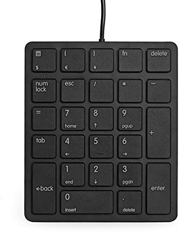 Qisan Numeric Keypad Wired Numpad 26 Teclas Teclado Portátil USB Externo Mini Slim Teclado Magicforce Negro