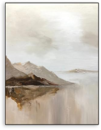 Großes beiges abstraktes Gemälde, Kunst, Zuhause, Zimmer, Wanddekoration, Poster, braun, minimalistische Kunst, Landschaft, Drucke, Bilder, Dekor, 50 x 65 cm/(20 x 26) mit goldenem Rahmen
