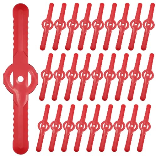 Cuchillas de Plástico Cortacésped,50 PCS Cuchillas de Recambio de Plástico Cuchillas Cortador de Césped Cuchillas de Plástico Hierba para Cortadora Césped Jardín