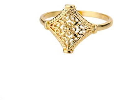 GleaMora Süße Vintage hohle Blumenringe für Frauen Titan Stahl Gold Silber Ring Eheringe Boho Schmuck Geschenk
