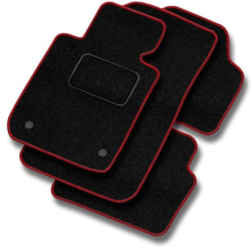 SMK Velours Standard fussmatten Auto passend für Mercedes-Benz SLK R170 1996-2004 - Standard, Gewebt, Rot fußmatten Auto - Erleben Sie neuen Fahrkomfort mit einem Velours- Auto fußmatten Satz für Ih