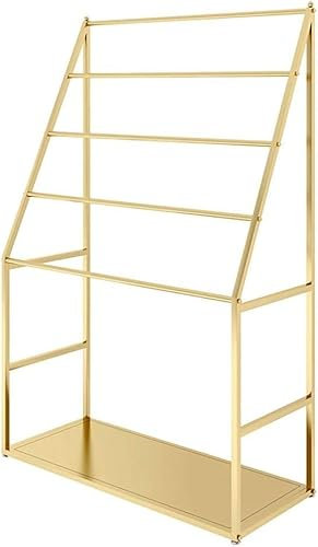 Porte-Serviettes sur Pied Porte-Serviettes sur Pied sur Cadre en métal avec Barre transversale Amovible pour Plusieurs Serviettes, couvertures, vêtements, etc., doré-120 cm