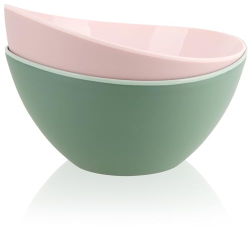 com-four® 2x Bol en Plastique - Saladier incassable - Grand Bol à Fruits - Bol à mélanger Pratique 3,4 L - Plats de Camping pour Pique-niques, Buffets, Jardins, fêtes d'enfants [la sélection varie]