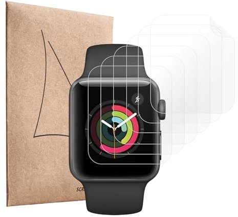 Shesyuki TPU Screen Protector for Apple Watch Series 9/8/7 41 mm SE 2/6/SE/5/4 40mm Anti-Scratch, Pack of 3 Self-Healing Soft TPU Screen Protector, Bubble Free, HD Transparent, Touch Sensitive