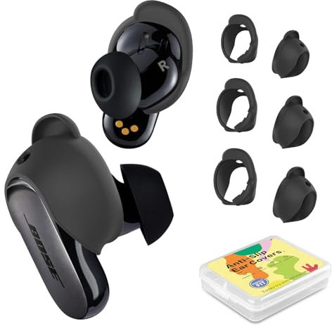 Kit di regolazione auricolari 3 paia compatibili con auricolari Bose QuietComfort Ultra/Bose QuietComfort II, custodia di ricambio in silicone per auricolari Boss, 3 taglie (nero)