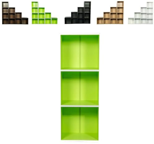 Deejaah Wooden Book Shelf 79.5x30x23.5cm, 3 Tier Cube Storage Unit, Versatile Shelving Display Cabinet, Compact Storage Organizer for Living Room, Bed Room & Office