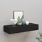 Hovothy Schweberegal Mit Schublade Schwarz Wandkonsole Mit Schublade 60 cm Wandregale MDF, Metall Hängeregal 60x23,5x10 cm