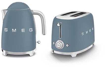 Smeg EEJB290 Breakfast Set,1.7L, 300W Storm Blue Kettle and 2 Slice Storm Blue Toaster, KLF03SBMUK/TSF01SBMUK