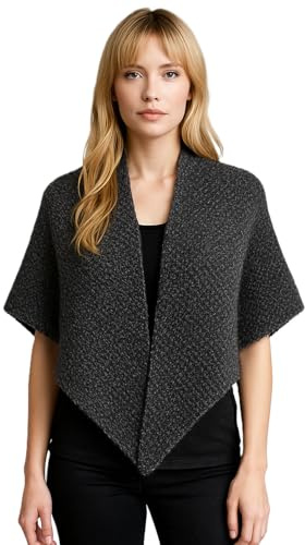 AngiesStrickZauber : Selbstgestrickt/Handgemacht/Dreieckstuch/Schultertuch/Wickelschal/Schal/gestrickt/Wickelschal/Schwarz-Glitzer