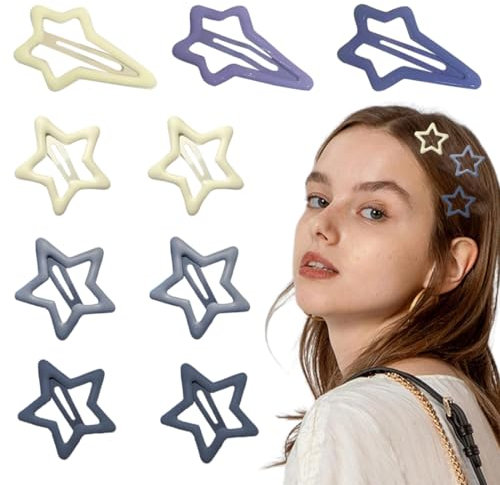 QOWUXHZ 9 Pezzi Mollette Capelli Fermagli Per Capelli Stella Argento Mollette Capelli Meteor Per Capelli Stella Clip Per Capelli Di Metallo A Forma Di Stella Accessori Capelli Per Ragazze Donna