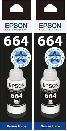 Epson Original T6641 Tintenpatrone EcoTank, Singlepack schwarz Standard (Packung mit 2)