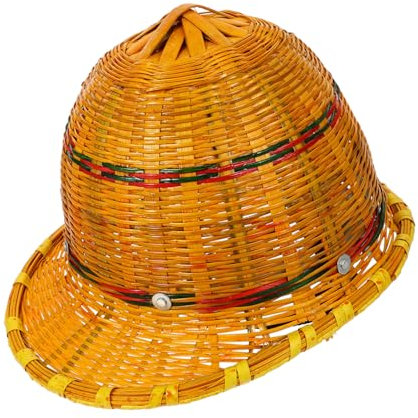 DECOMELODY Schutzhelm kopfschutz Safety Helmet Safety Cap Sicherheitshelm für Baustellen sicherheitsmütze Security Cap Helm für Arbeiter Sicherheits-Bauhelm Outdoor-Schutzkappen Bambus Yellow