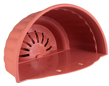 iplusmile Pot De Fleurs Mural en Similicuir À Motifs Semi-Circulaire À Suspendre pour Mur Jardinière Ronde Extérieur Jardin Décoration Intérieure Plastique Rouge