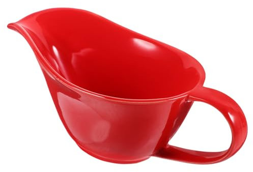 LIFKOME Bote de Salsa de Cerámica Roja Servir Salsas y Aderezos Cocina Restaurantes y Fiestas