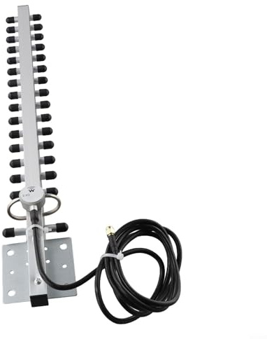 Antenna WiFi direzionale esterna 2,4 GHz 25dBi in lega di alluminio ad alto guadagno con connettore RP-SMA e cavo da 1,5 m per router wireless modem adattatore segnale potenziamento