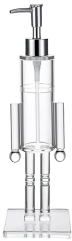 ETUCYNG Nussknacker Seifenspender Transparent Acryl Seifenspender Weihnachten 9,5 X 9,5 X 30 cm Dekorativer Seifenspenders Für Badezimmer Und Küche Ideal Für Seife Lotion Desinfektionsmittel