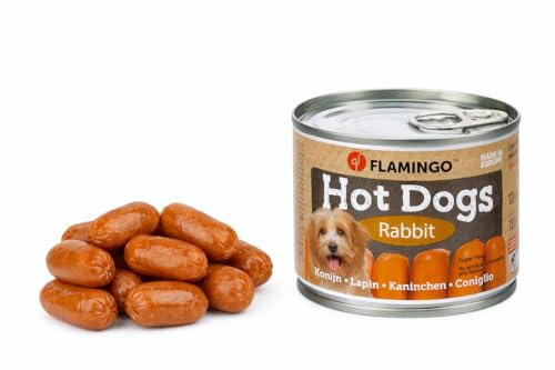 Hundeleckerli - Leckerli Hund - Flamingo Cocktail Mini Würstchen mit Kaninchen - 12 Stück 120 g - ohne Zucker - ohne Farb- & Aromastoffe