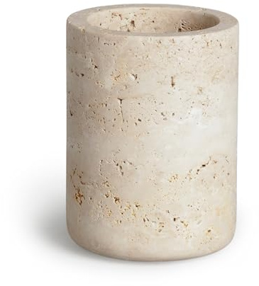 MÖVE Travertine Grace Zahnbürstenhalter Ø 8 x 10 cm aus Kalkstein, beige