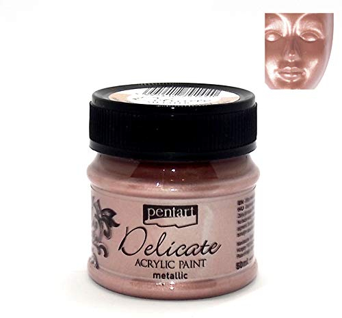 Zita's Creative Acrylfarbe Metallic Delicate 50ml - Rosegold. Metallfarbe, Bastelfarbe, Acrylfarbe