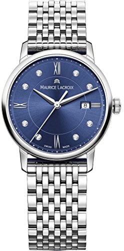 Maurice Lacroix Eliros Date Ladies Quartz Uhr, Blau, 30mm, Diamonds