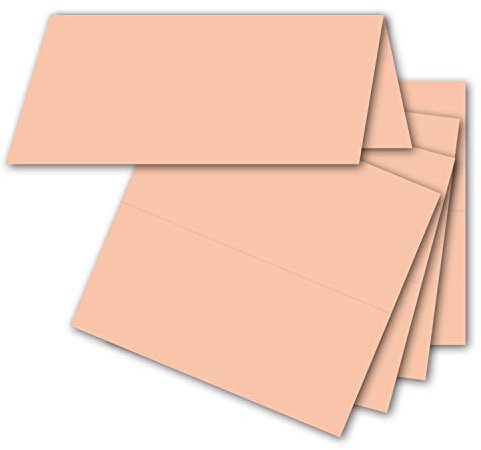 FarbenFroh by GUSTAV NEUSER 75x Tischkarten in Aprikose (Orange) - 4,5 x 10 cm - blanko - Doppel-Karten - als Platzkarten und Namenskarten für Hochzeit und Feste
