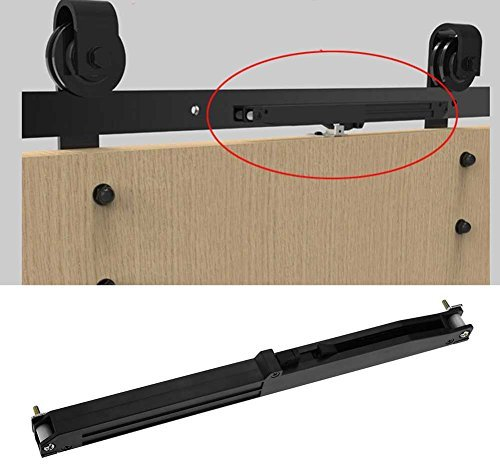 Rail porte coulissante meuble, Glissière de porte Amortisseur Coulisses à fermeture amortie Mécanisme Meubles Porte en bois Quincaillerie Kit de rails avec vis de fixation et support