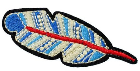 Miniblings Feder Bügelbild Aufnäher Aufbügler Federn Vogel Indianer 70x25mm Patch Bügelbild I Kinder Bügelflicken Patches zum Aufbügeln