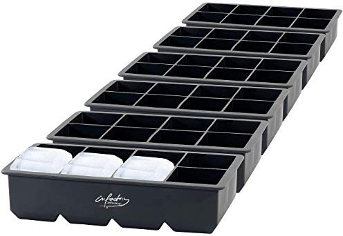 infactory Riesen Eiswürfel: 6er-Set XXXL-Eiswürfelformen für je 8 Eiswürfel, je 5x5x5cm (Riesen Form, grosse Form, Eiswürfelmaschine)
