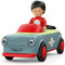 Toddys by siku 0106, Olli Oldy, 3-teiliges Spielzeugauto mit Licht und Sound, Zusammensteckbar, Inkl. beweglicher Spielfigur, Hochwertiger Schwungradmotor, Graublau/Rot/Grün, Ab 12 Monaten