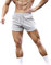 Herren Gym Sport Bodybuilding Workout Shorts 3 Zoll mit Raw Hem Design Grau L