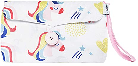 FlyIdeas Porta Pannolini Borsa da Appendere per Accessori e Salviette Neonato, Organizzatore Portaoggetti/Pochette Da Viaggio Portatile con Tasca Impermeabile in Stoffa, Regalo Nascita Neonato