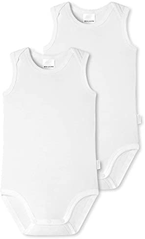 Schiesser Baby Unisex 2 Pack Wickelbody ohne Arm mit Knöpfen - 100% Organic Bio Baumwolle - Größe 56 bis 104