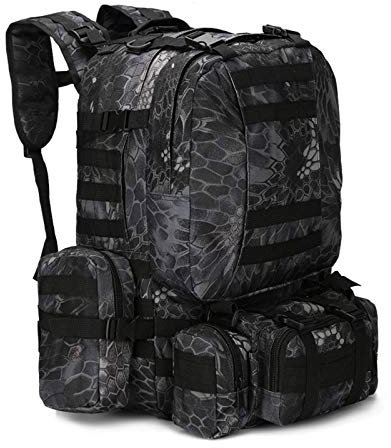 N-B 50L Taktischer Rucksack 4in1 Militär Taschen Armee Rucksack Molle Outdoor Sport Tasche Herren Camping Wandern Reisen Klettern Tasche
