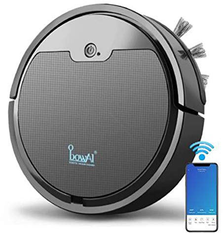 POXIAO Robot Aspirador, aspiradora 3 en 1, Barrido y trapeador, Wi-Fi, Controles de Aplicaciones, bajo Nivel de Ruido, Carga por USB Limpiador robótico de aspiración, Limpia de Piso Duro a Alfombra