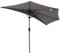 Angel Living Half Circular Parasol, Sombrilla Semicircular 250cm de Acero, Mástil Central de Acero de 38 mm, Para Jardín Patio (Gris)