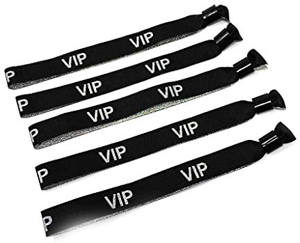 Twist4 VIP Stoff Einlassbänder VIP Stoffbänder Festivalbändchen Kontrollbänder VIP Eintrittsbänder- für Silvester Party Feste Festivals - twist4 (50, schwarz/silber)
