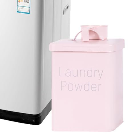 rebirthsame Waschpulver Box Mit Dosierlöffel 4L Metall Henkel Waschmittelbox Kunststoff Waschmittelbehälter Für Pulver Waschmitteldose
