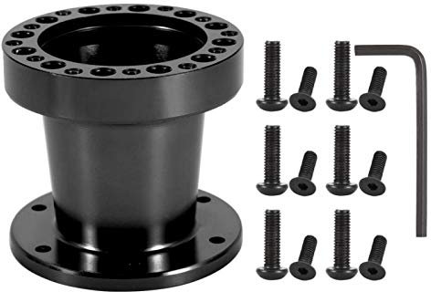 Auto Lenkradnabe Adapter, 2 Farben 3 Zoll Universal Auto Lenkradnabe Aluminium Spacer Lenkradnabe Adapter Kit(Schwarz)