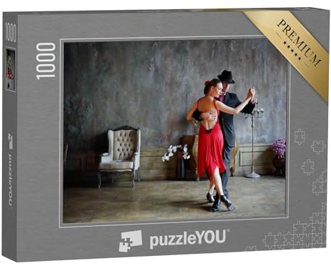 puzzleYOU: Puzzle 1000 Teile „Tango im roten Kleid und schwarzen Anzug“ – aus der Puzzle-Kollektion Tanz, Menschen