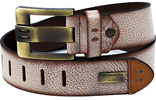 Cipo & Baxx Herren Gürtel Echtleder oder Stoff Kürzbar Elegant | Mit Metallschnalle, verstellbar und kürzbar, Jeansgürtel für Freizeit, Casual, Business und Alltag