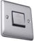 Caradok 1 gang 1 way 3-pole fan switch Brushed Chrome, Metal Switch, Grey Insert